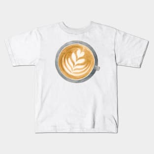 Latte Art Watercolour Painting Kids T-Shirt